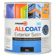 ZINSSER ALLCOAT EXTERIOR WATER BASED SATIN BLACK 2.5L